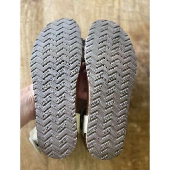 GEOX Respira Snake Print Suede Sandals Size 39 Leather Cork Sole Italy Patent - Picture 9 of 9